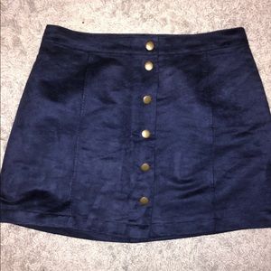 Navy Suede Skirt
